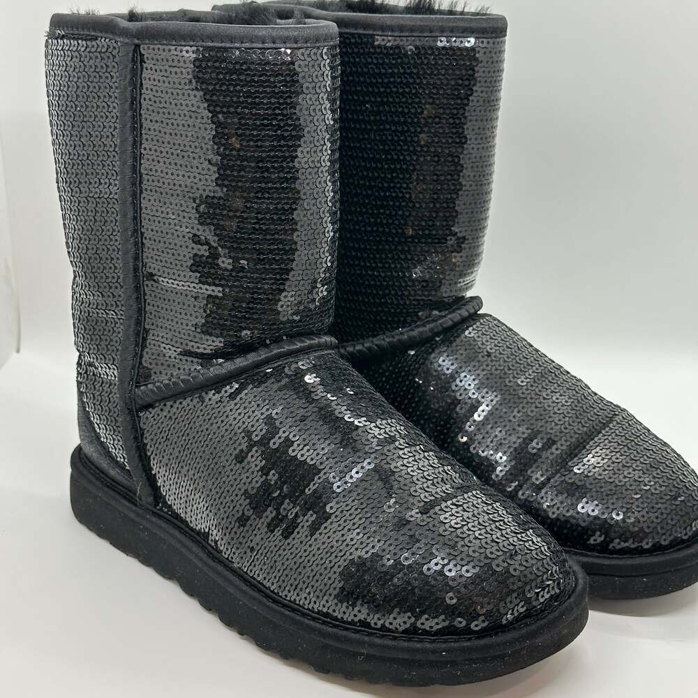 UGG Women's Classic Short Black Sequin Boots